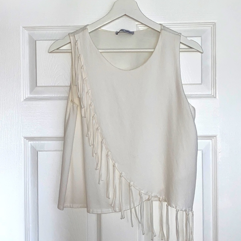 Zara white fancy top